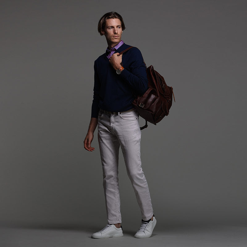 Semi-Spread Collar Polo Tribeca Red and Blue Gingham
