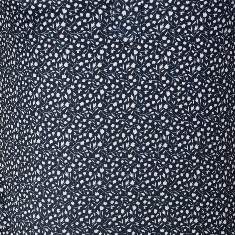Semi-Spread Collar Polo Navy Floral