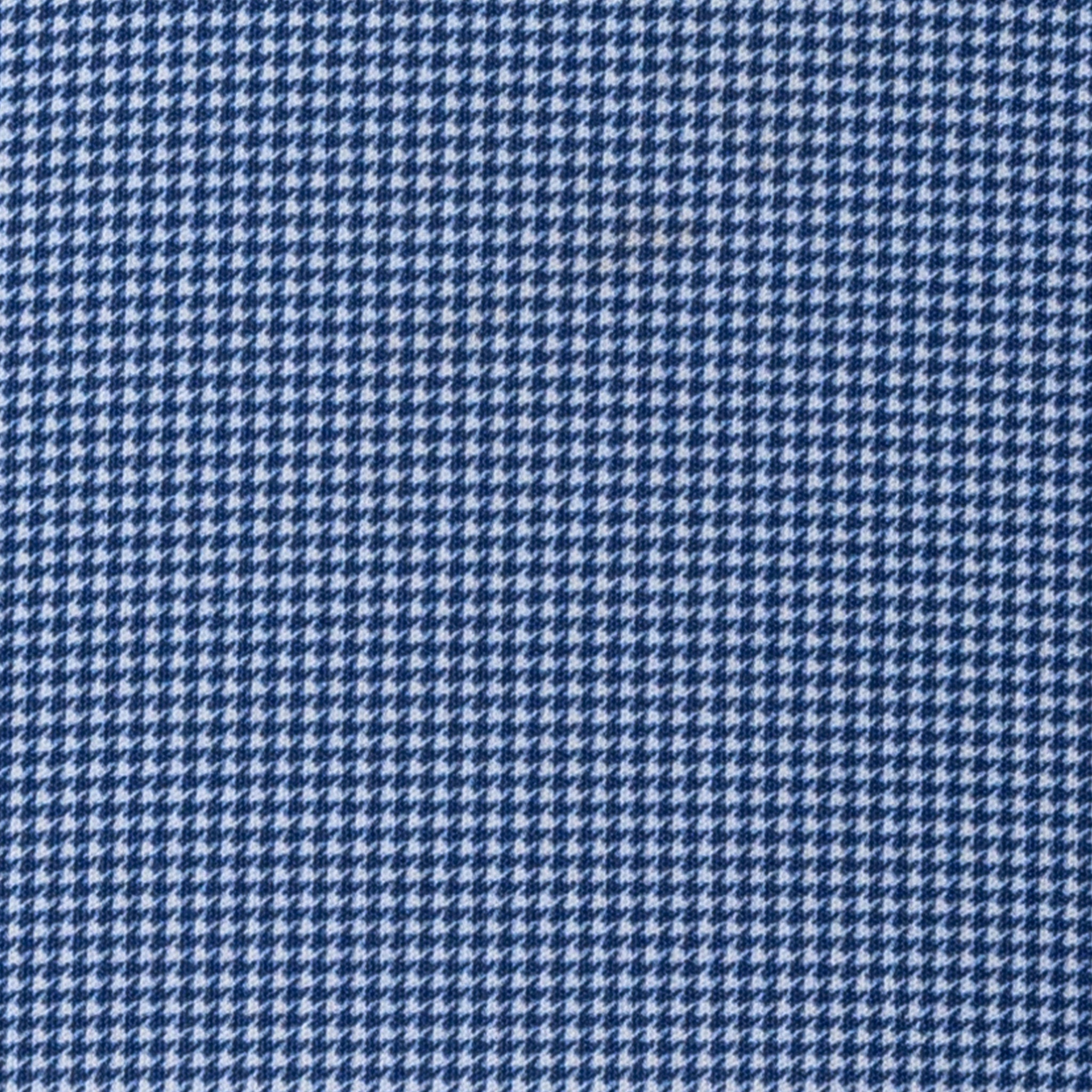 Semi-Spread Collar Polo Navy Houndstooth