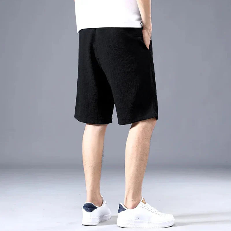 Shorts  Lce Silk Shorts Men's Thin Sports Cropped Pants Loose Straight Leg Cool Breathable New Fashion Trend Casual XL-XXXL
