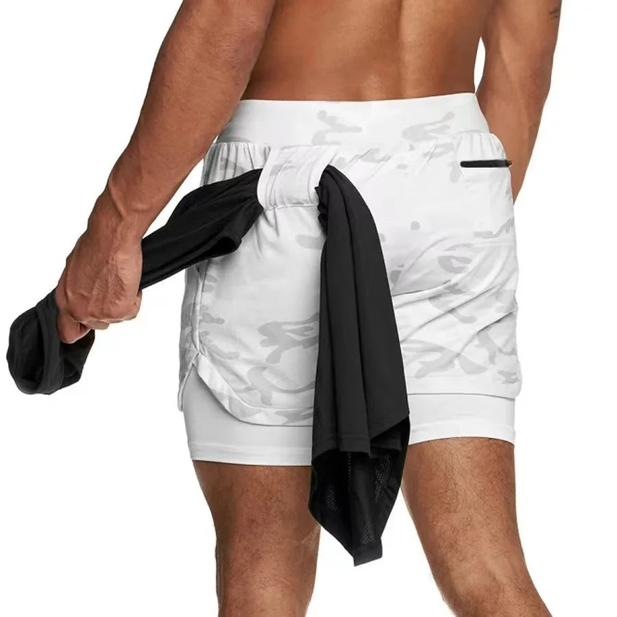 Shorts Camo Running Shorts Men Gym Sports Shorts 2 In 1 Quick Dry Workout Training Gym Fitness Jogging Short Pants Summer Men Shorts