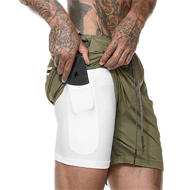 Shorts  Sportswear Double-deck Running Shorts 2 In 1 Beach Bottoms Summer Gym Fitness Training Jogging Short Pants Men
