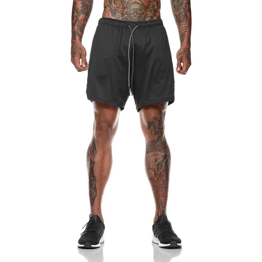 Shorts  Sportswear Double-deck Running Shorts 2 In 1 Beach Bottoms Summer Gym Fitness Training Jogging Short Pants Men