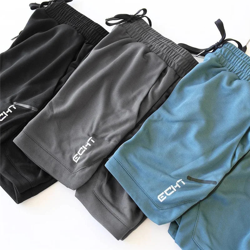 Shorts  men's breathable trend muscle fitness training three point pants running casual sports shorts