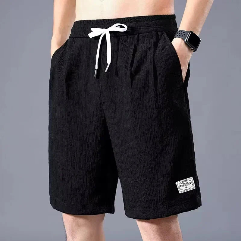 Shorts  Lce Silk Shorts Men's Thin Sports Cropped Pants Loose Straight Leg Cool Breathable New Fashion Trend Casual XL-XXXL