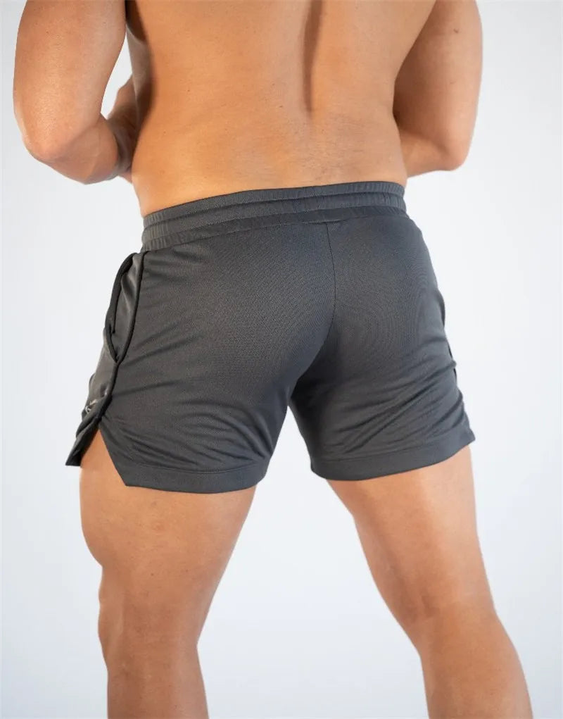 Shorts  men's breathable trend muscle fitness training three point pants running casual sports shorts