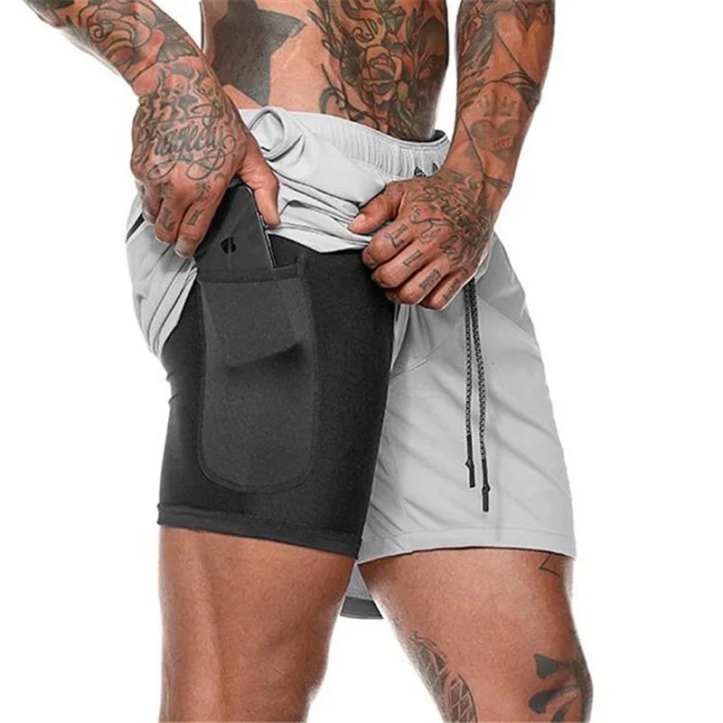 Shorts  Sportswear Double-deck Running Shorts 2 In 1 Beach Bottoms Summer Gym Fitness Training Jogging Short Pants Men