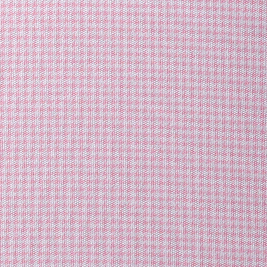 Semi-Spread Collar Polo Pink Houndstooth