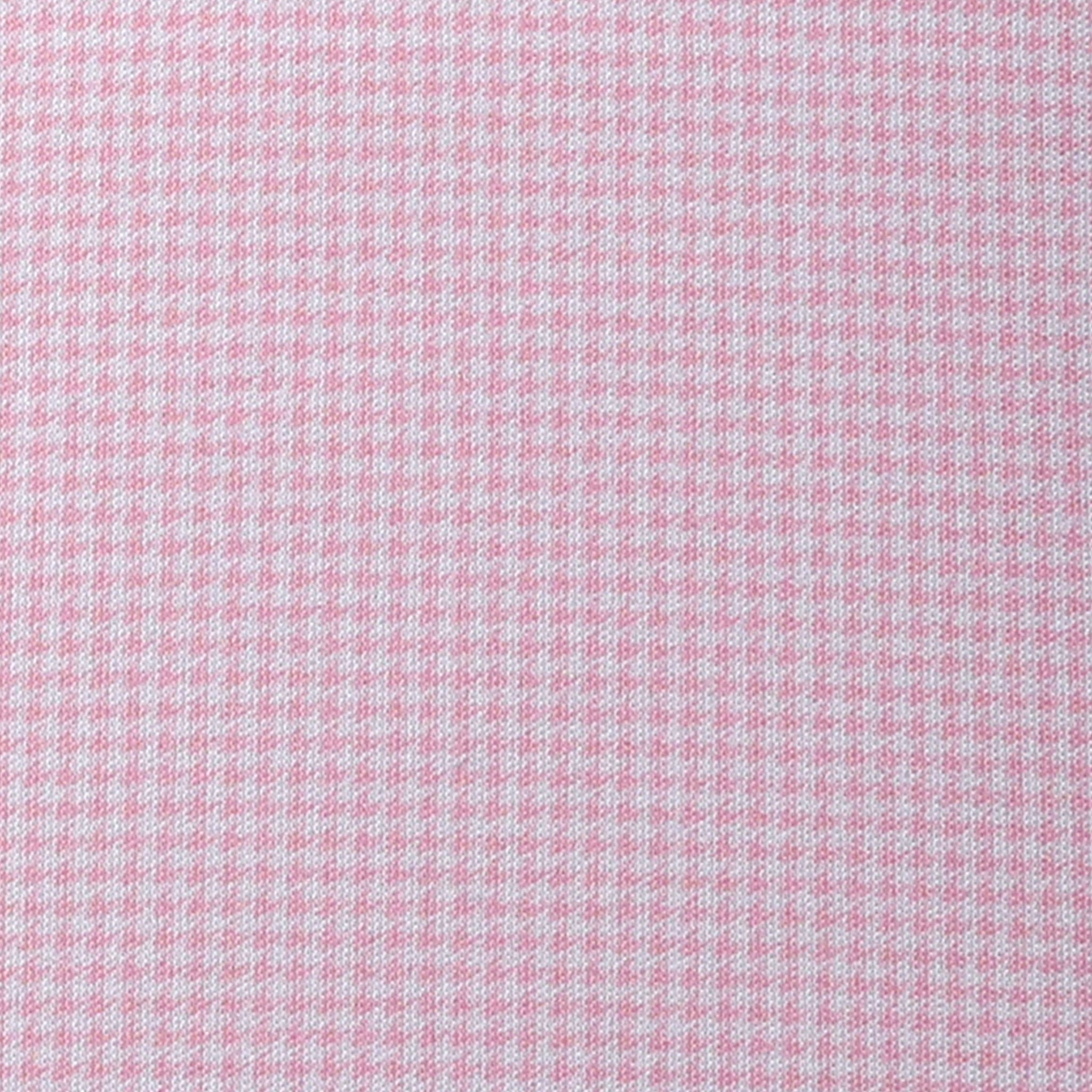 Semi-Spread Collar Polo Pink Houndstooth