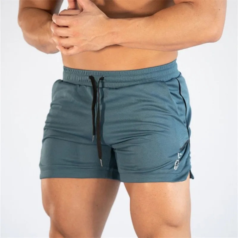 Shorts  men's breathable trend muscle fitness training three point pants running casual sports shorts