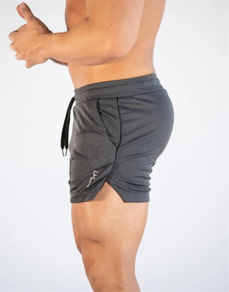 Shorts  men's breathable trend muscle fitness training three point pants running casual sports shorts