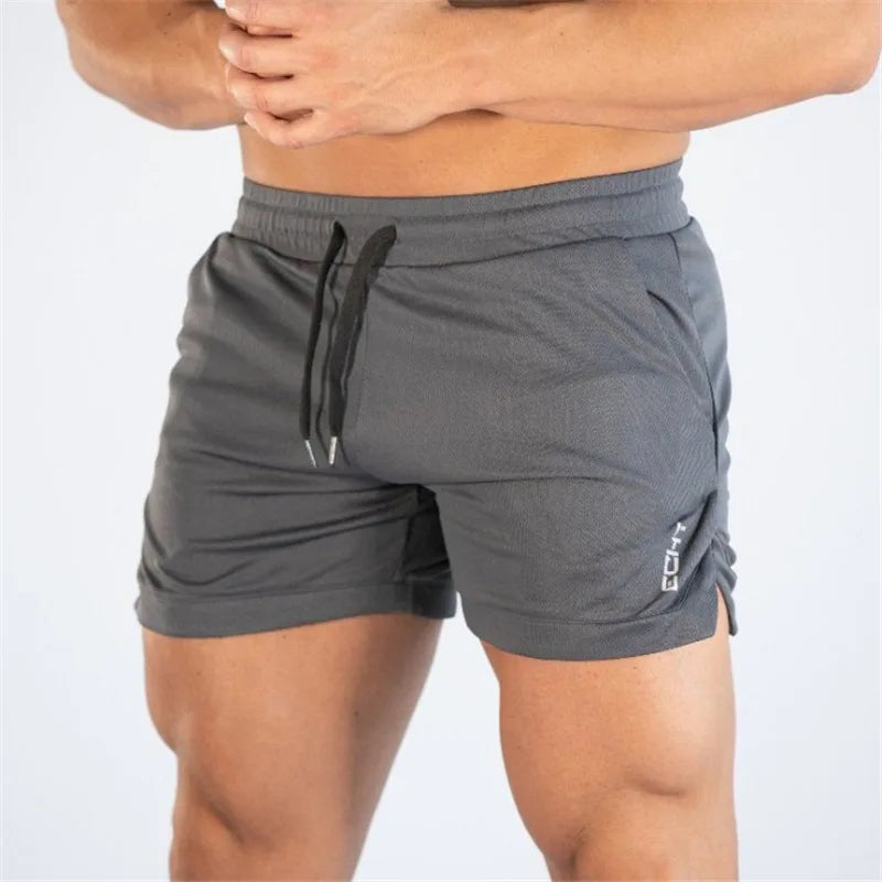 Shorts  men's breathable trend muscle fitness training three point pants running casual sports shorts