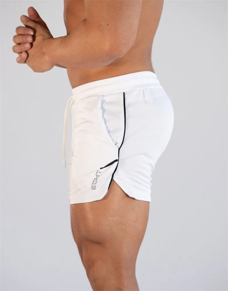 Shorts  men's breathable trend muscle fitness training three point pants running casual sports shorts