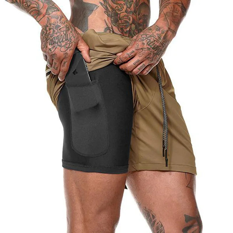 Shorts  Sportswear Double-deck Running Shorts 2 In 1 Beach Bottoms Summer Gym Fitness Training Jogging Short Pants Men
