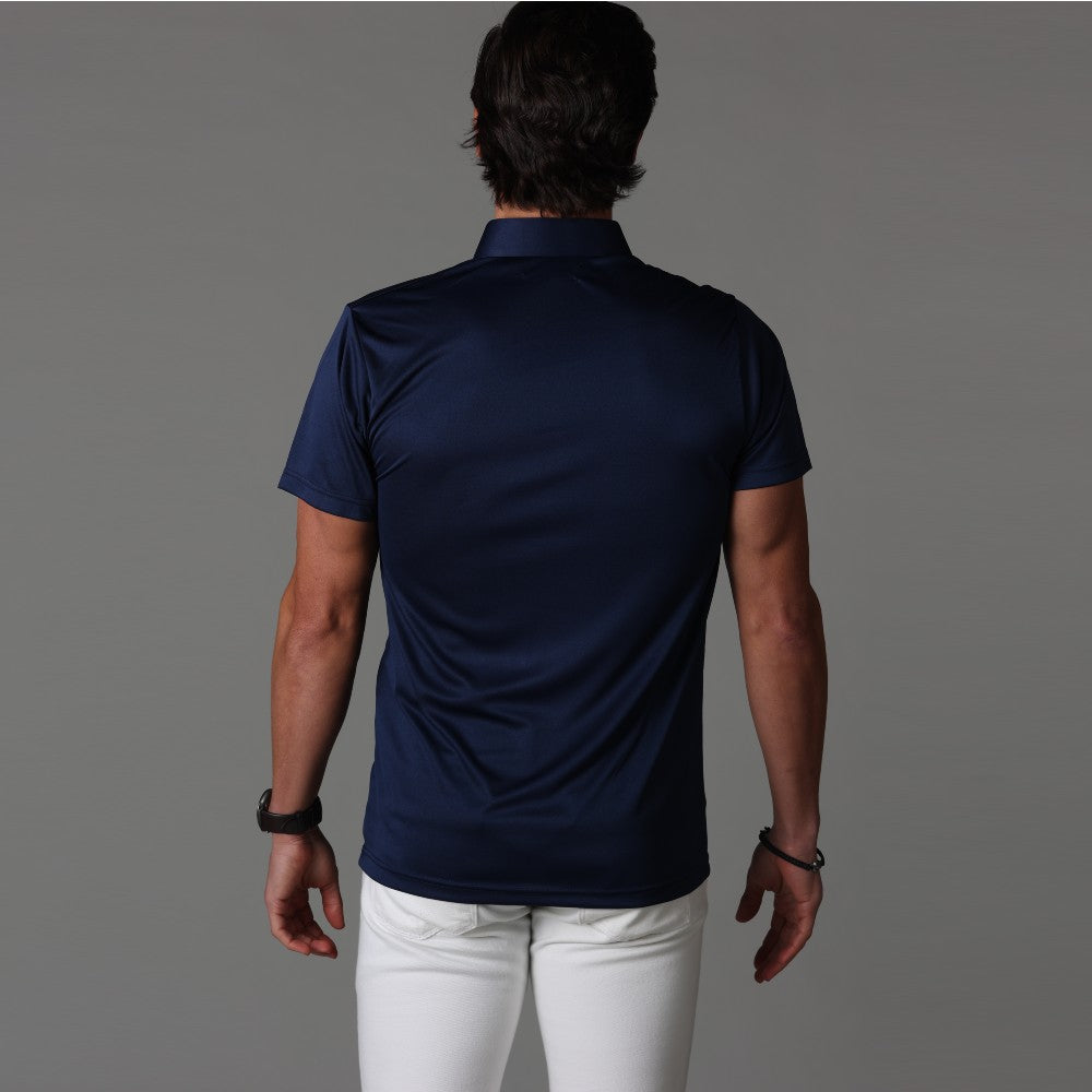 Semi-Spread Collar Polo Navy